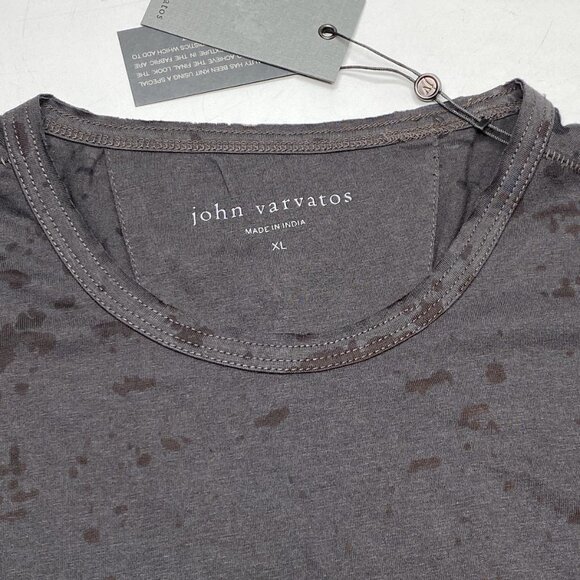 NEW JOHN VARVATOS Men's Eden Burnout Crewneck Tee Carbon Grey Size XL NWT - Picture 5 of 8